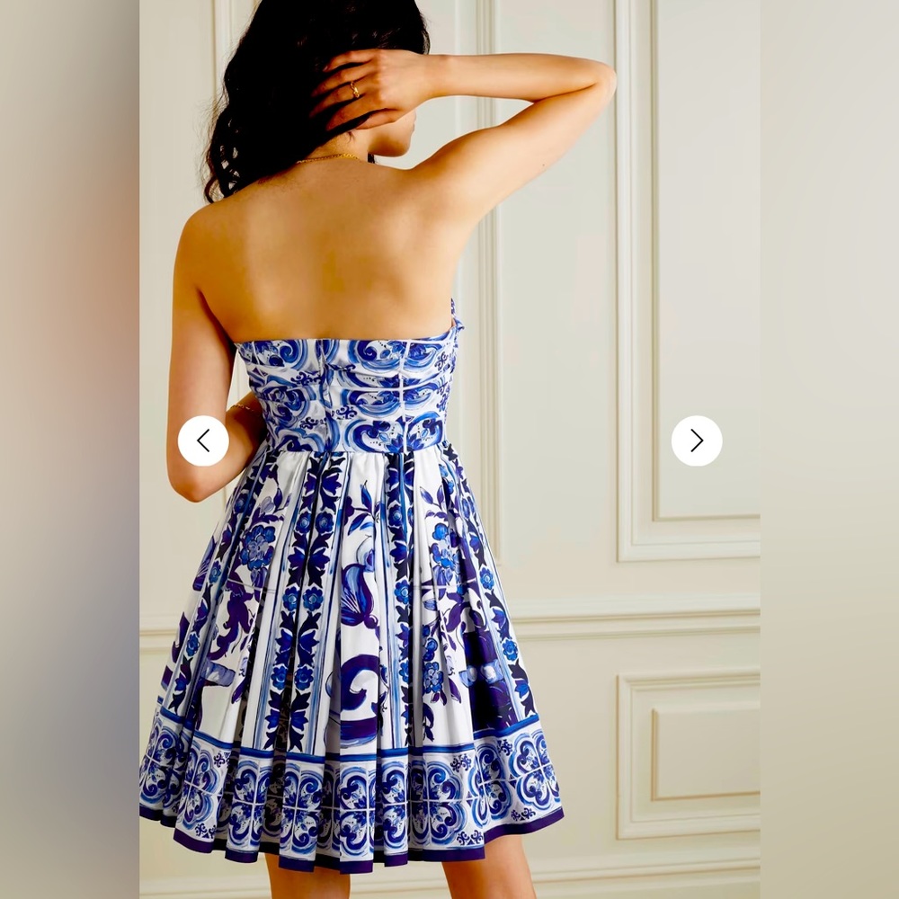 Dolce & Gabbana Majolica mini Poplin dress. NEVER WORN, WITH TAGS. Size 38IT - Picture 3 of 10